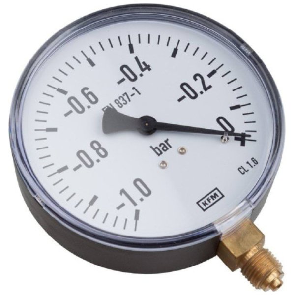 WIKA vakuuma manometrs, Ø 100 mm (liels), ¼'' vītne