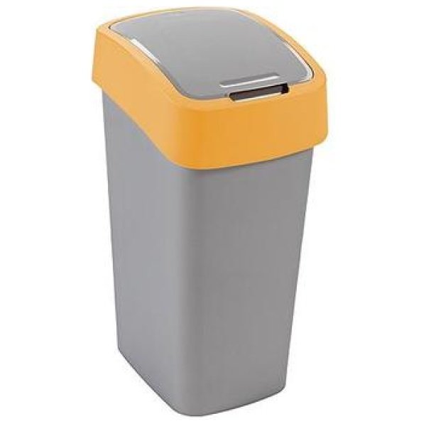 Curver® FLIP BIN 9 lit., sudrabaini pelēka/dzeltena, atkritumiem