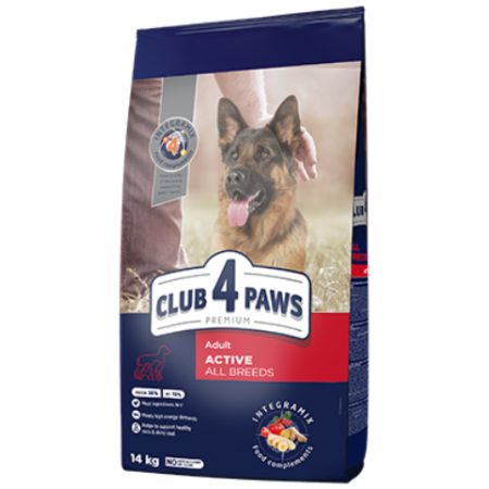 Club 4 Paws Active sausas pašaras su vištiena šunims 20kg