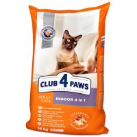 CLUB 4 PAWS PREMIUM Pieaugušajiem Kaķiem Iekštelpās 4in1 ar Jēru 14kg