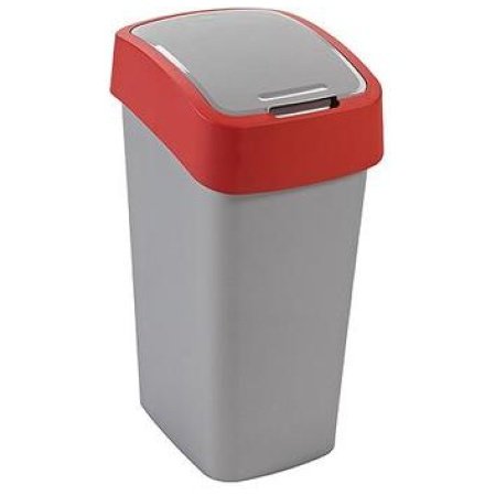 fd26efdeaa060eb56e589a6beb0fa9c0 Curver® FLIP BIN 9 lit., sidabro pilka/raudona, atliekoms