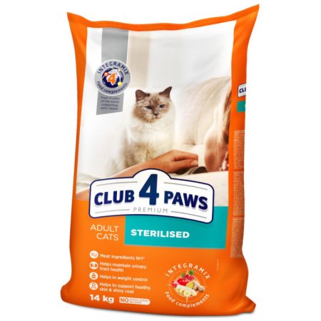 Club 4 Paws Sterilised kuivtoit steriliseeritud kassidele 14kg
