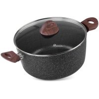 Puodas MagicHome Black Marble Line, 28 cm, 5900 ml, su dangčiu