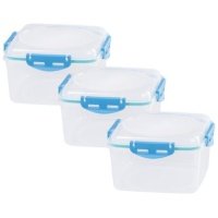 MagicHome Lõunasöögikarp 3x1200 ml, ruudukujuline, klips