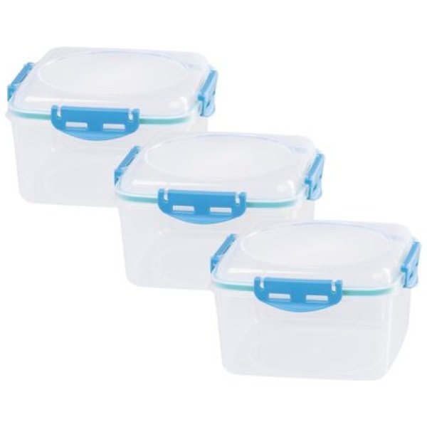 MagicHome Lõunasöögikarp 3x1200 ml, ruudukujuline, klips