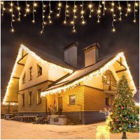 Ziemassvētku āra LED virtenes lāstekas 500LED 20.5m xcled 4 500 Āra LED virtene (silti balta) 25 metri (piegāde 7-10 d.d.)