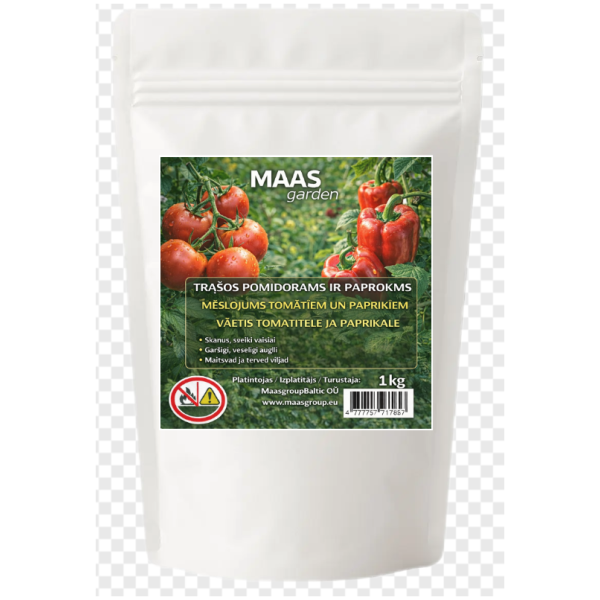 Kompleksās mēslo, tomātiem un paprikām, 1kg, bez hlora