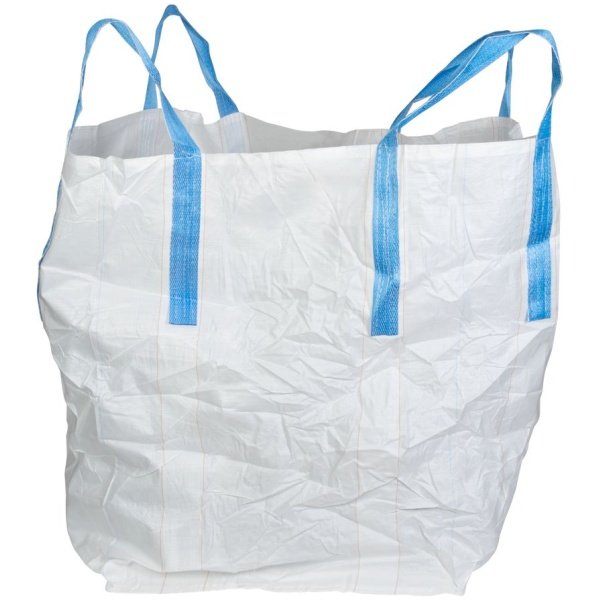 Didmaišis BIGBAG, 90x90x120 cm, PP, 4 auselės, baltas, plokščiu dugnu, maks. 1000 kg