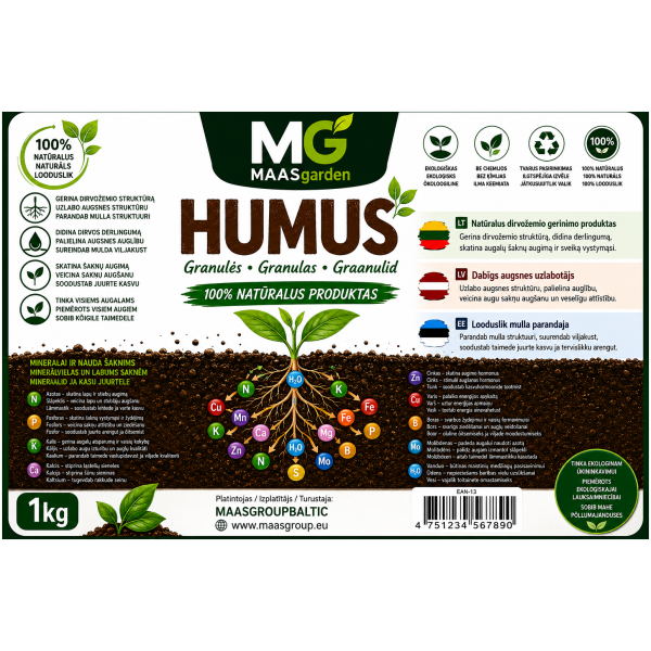 ChatGPT Image 2026-05-22 13_59_58 MAASgarden HUMUS granulės (1 kg) – 100% natūralus dirvožemio gerinimo produktas