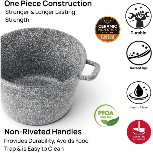 MASTERPAN gilus granitinis puodas 28cm, 10L, MP-2138