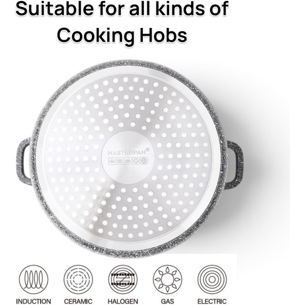 MASTERPAN gilus granitinis puodas 28cm, 10L, MP-2138