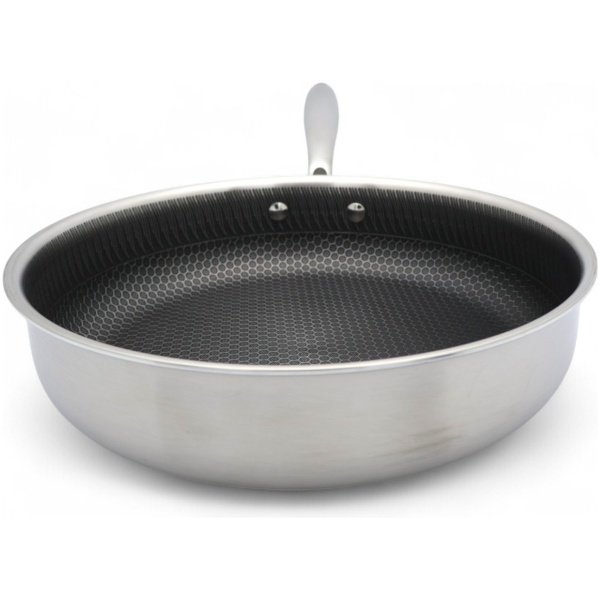 MASTERPAN nerūdijančio plieno gili keptuvė su dangčiu 28cm, MP-2339