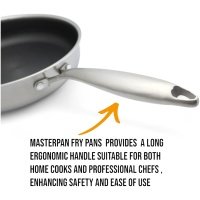 MASTERPAN nerūdijančio plieno gili keptuvė su dangčiu 28cm, MP-2339
