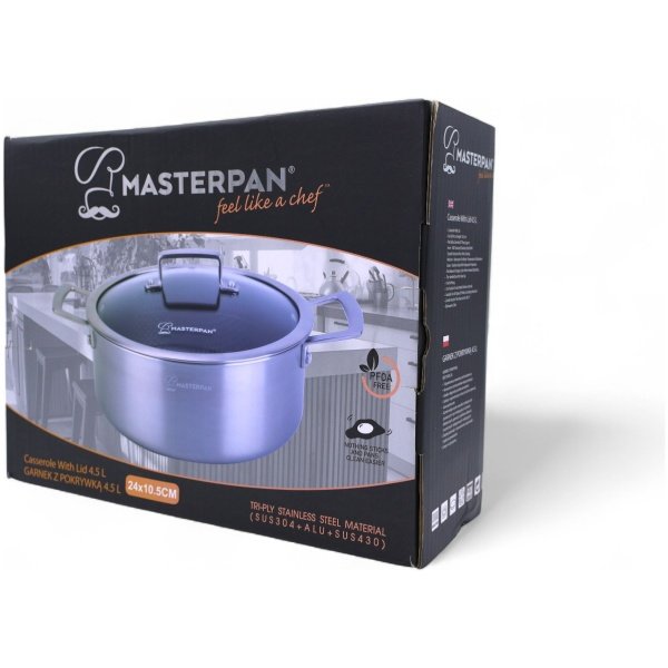 MASTERPAN nerūdijančio plieno puodas 24cm, MP-2701