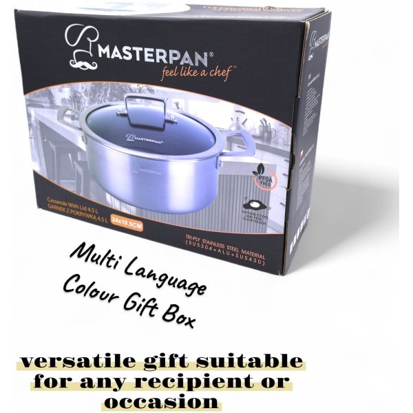 MASTERPAN nerūdijančio plieno puodas 24cm, MP-2701