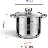MASTERPAN nerūdijančio plieno puodas 5,3L MP-5143
