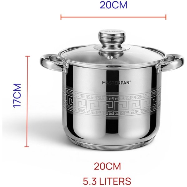 MASTERPAN nerūdijančio plieno puodas 5,3L MP-5143