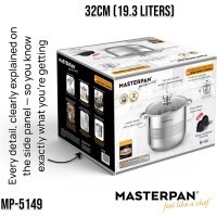 MASTERPAN nerūdijančio plieno puodas 19,3L , 32cm. MP-5149