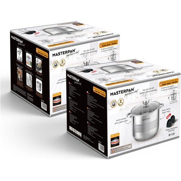 MASTERPAN nerūdijančio plieno puodas 22,7L , 34cm. MP-5150