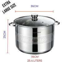 MP-5151.12 MASTERPAN nerūdijančio plieno puodas 25,4L , 36cm. MP-5151