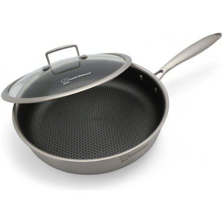 MASTERPAN nerūdijančio plieno gili keptuvė su dangčiu 24cm, MP-2388